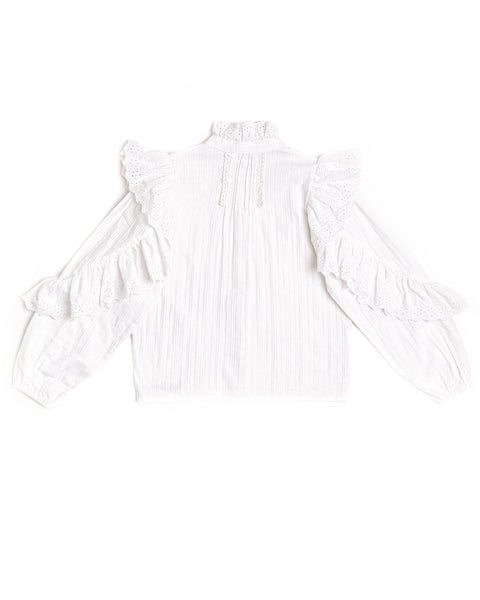 トップス andmary Kitty frill blouse White ANDMARY】Kitty frill blouse
