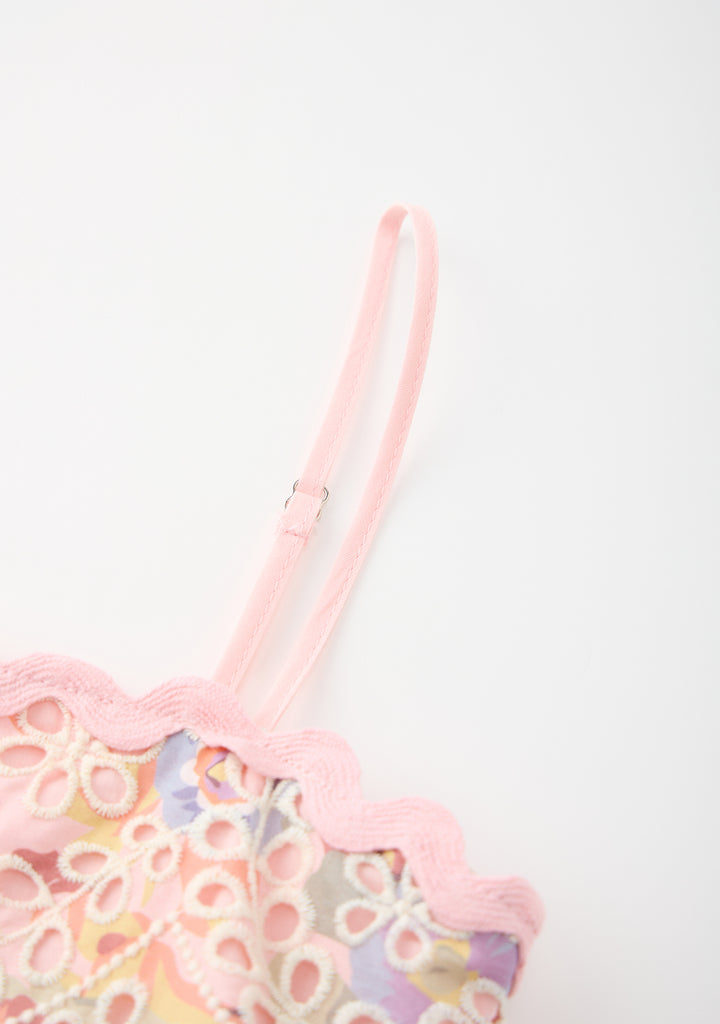 MARLO KIDS Alanna Frill Embroidered Maxi Dress