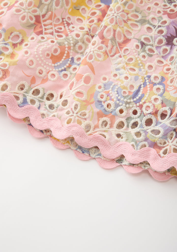 MARLO KIDS Alanna Frill Embroidered Maxi Dress