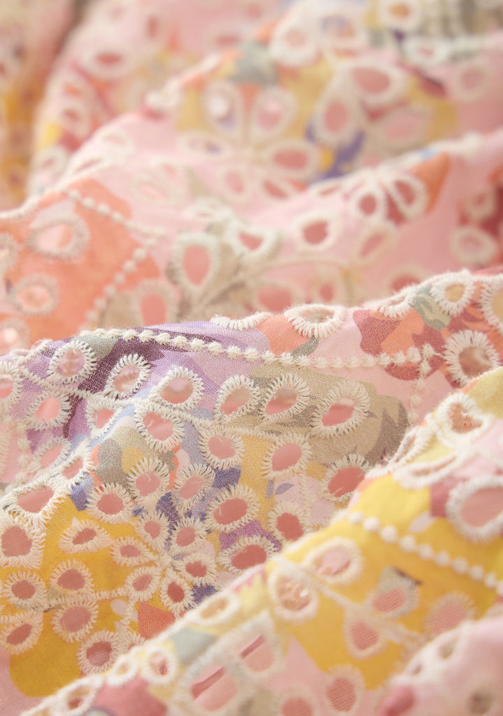 MARLO KIDS Alanna Frill Embroidered Maxi Dress