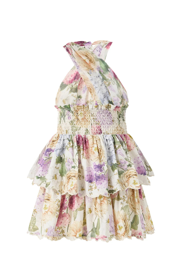 MARLO KIDS Seraphina Halter Neck Frill Mini Dress