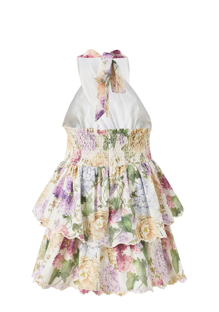 MARLO KIDS Seraphina Halter Neck Frill Mini Dress