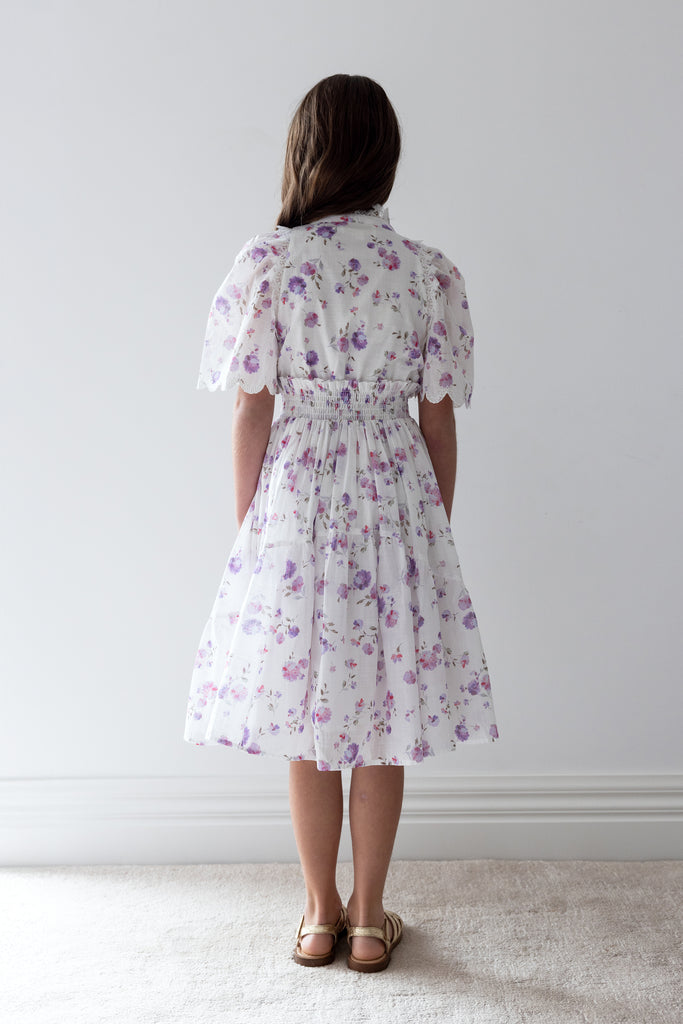 PETITE AMALIE "La Fleur" Lilac Floral Shirred Waist Dress
