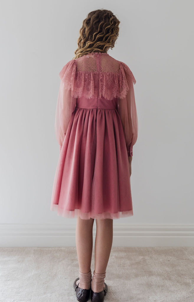 PETITE AMALIE "Fantasque" Square Lace Yoke Tulle Dress