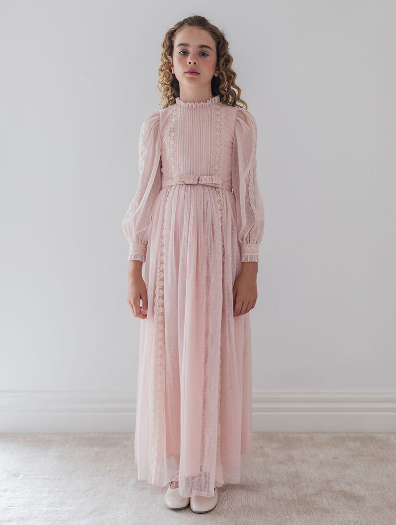 PETITE AMALIE "Fantasque"  Pindot Mesh Lace Gown