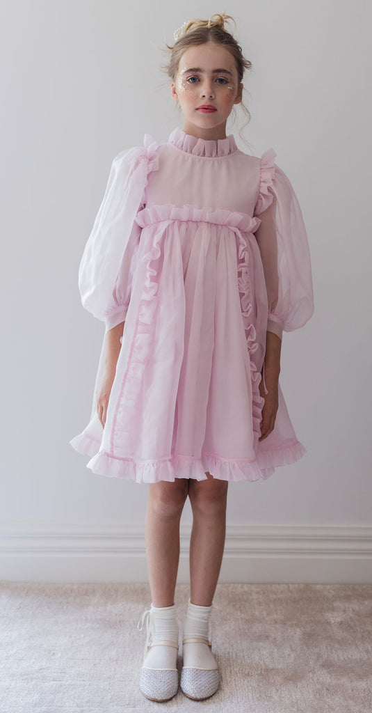 PETITE AMALIE "Fantasque"  Organza Ruffle Dress
