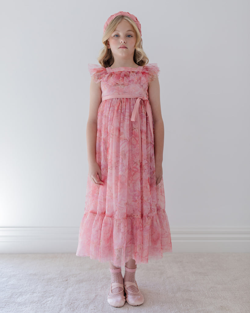 PETITE AMALIE "La Fleur" Pink Peony Tulle Dress
