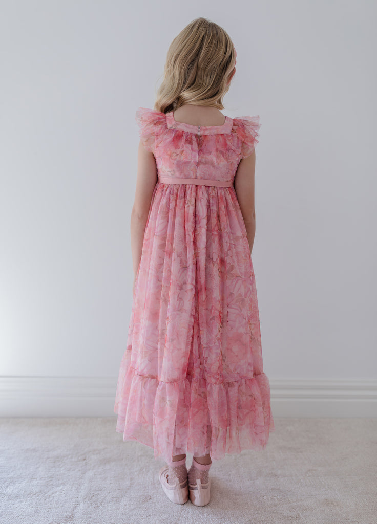 PETITE AMALIE "La Fleur" Pink Peony Tulle Dress