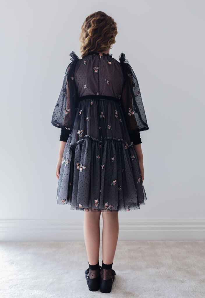 PETITE AMALIE "Fantasque"  Petite Rosebud Embroidered Dress