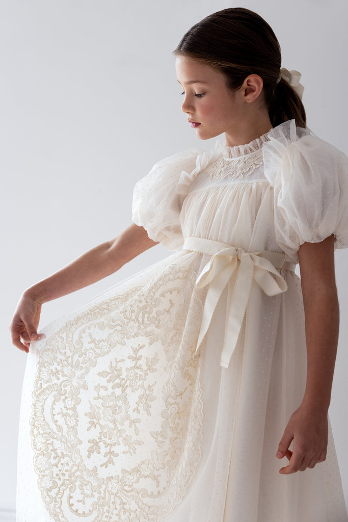 PETITE AMALIE "La Fleur" Vintage Dolly Lace Tulle Dress
