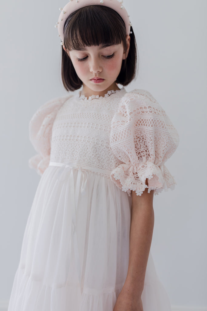 PETITE AMALIE "La Fleur" Daisy Chain Lace Bodice Tulle Dress