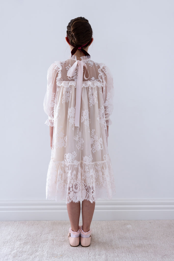 PETITE AMALIE FALL 2026 Cloud Pink Lace Dress