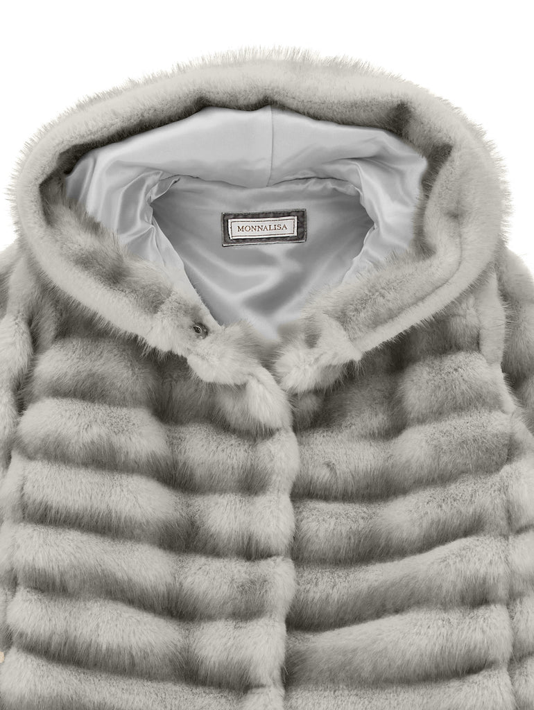 MONNALISA FALL 2026 Plush Hooded Jacket