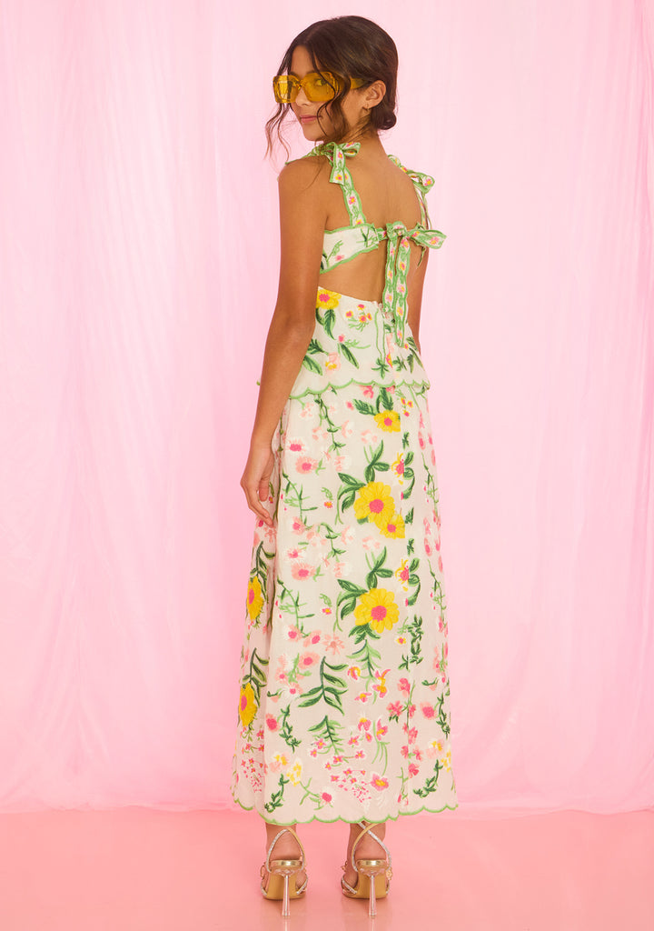 MARLO KIDS Kaylee Cotton Embroidered Maxi Dress