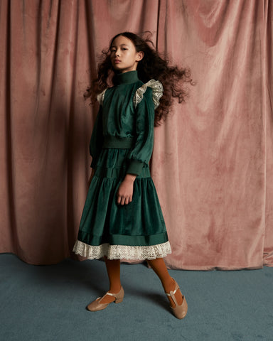 CAROLINE BOSMANS AW24 Tiered Skirt in Pale Pink