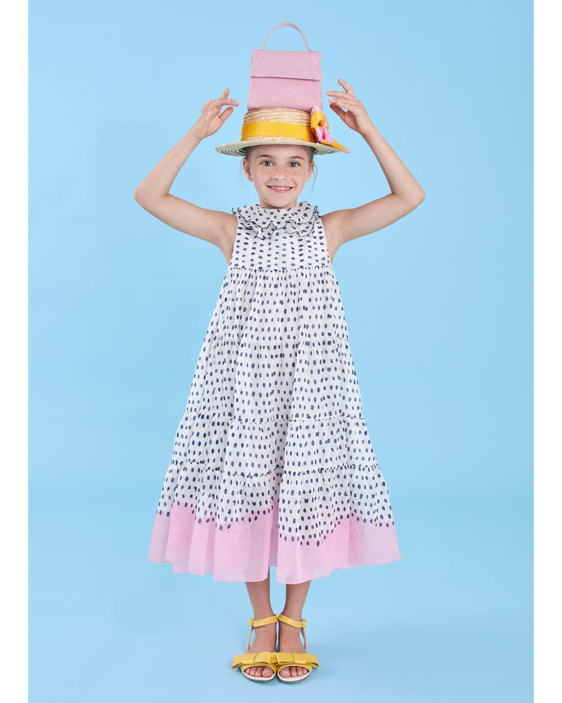 MiMiSol SS25 Polka Dot Print Voile Maxi Dress