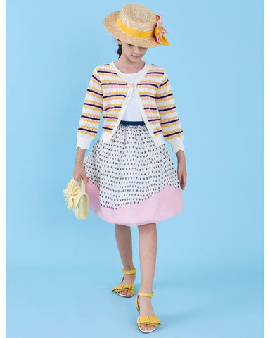 CAROLINE BOSMANS AW24 Tiered Skirt in Pale Pink