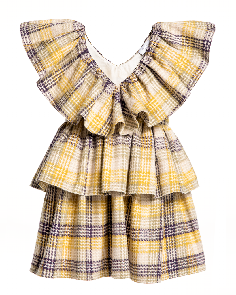 PAADE MODE "WONDER VOYAGE" Cotton Pinafore Dress Vero in Yellow Check