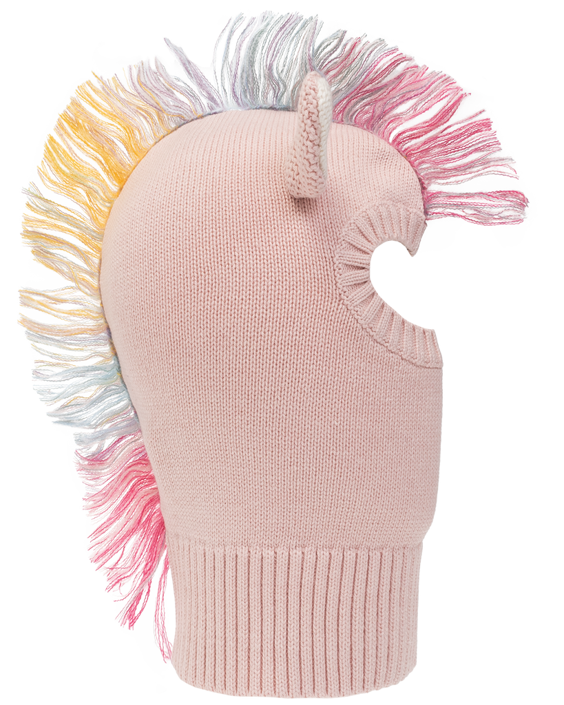 STELLA MCCARTNEY KIDS Knit Unicorn Balaclava Hat with Fringes
