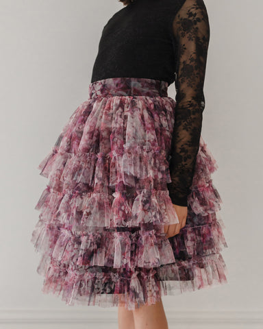 CAROLINE BOSMANS AW24 Tiered Skirt in Pale Pink