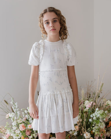 CAROLINE BOSMANS AW24 Tiered Skirt in Pale Pink