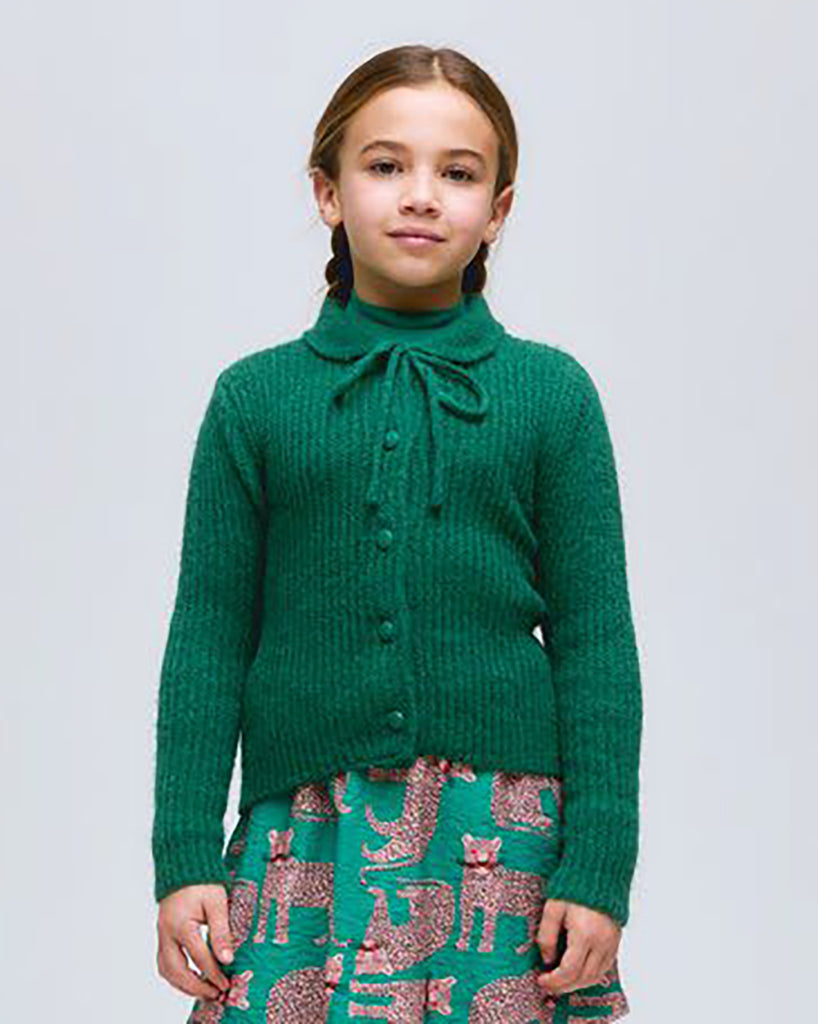 COMPANIA FANTASTICA Green Cardigan with Bows