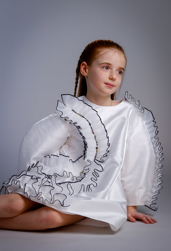 NIKOLIA "Bubble Journey" Gardenia Dress