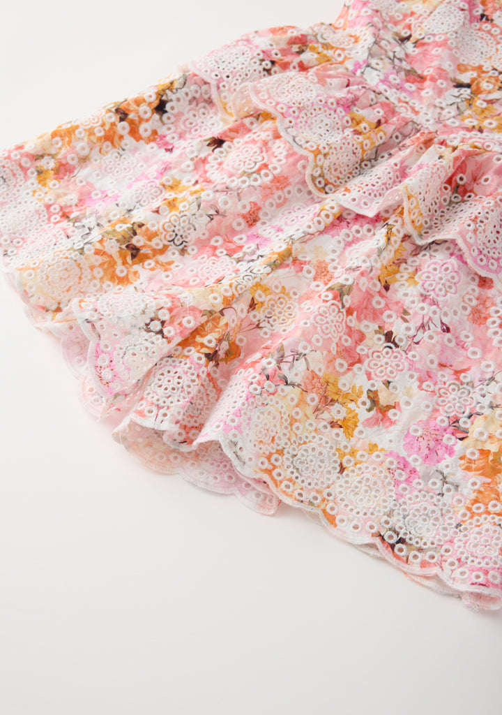 MARLO KIDS Alessia Cotton Embroidered Romper