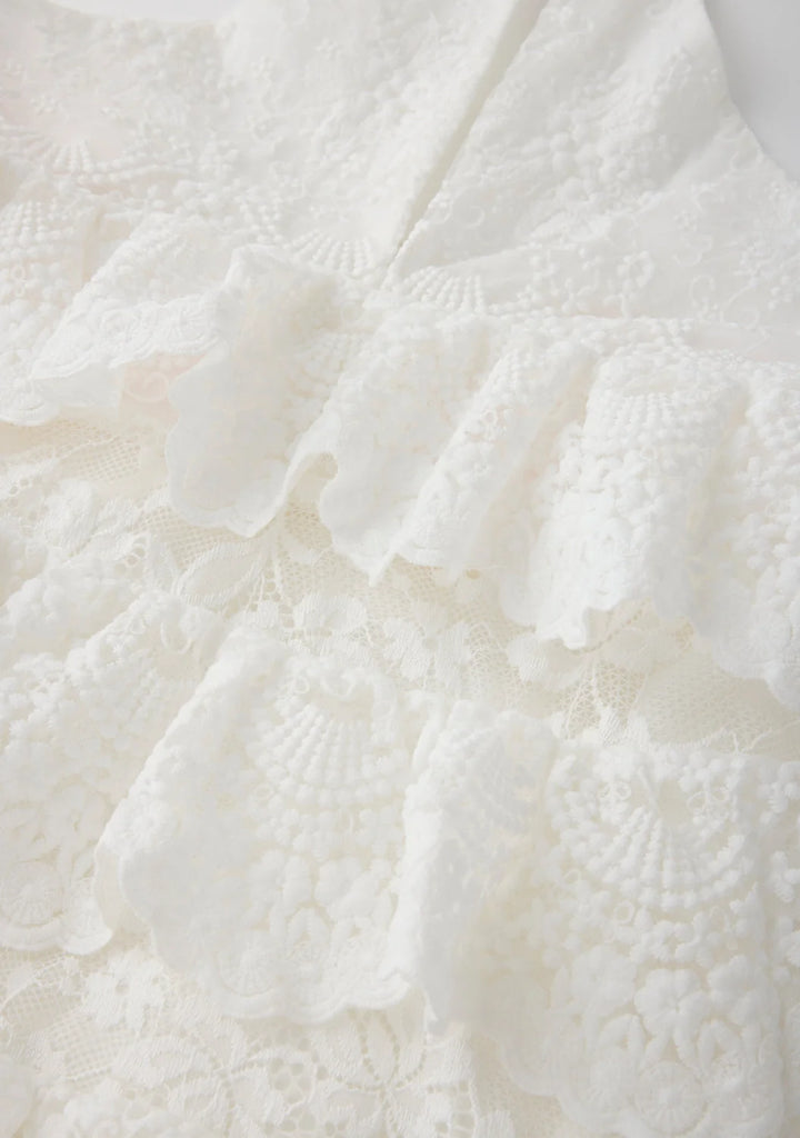 MARLO KIDS Paloma Lace Frill Maxi Dress