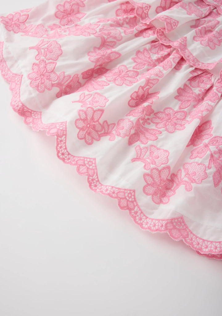 MARLO KIDS Josie Embroidered Halter Neck Mini Dres