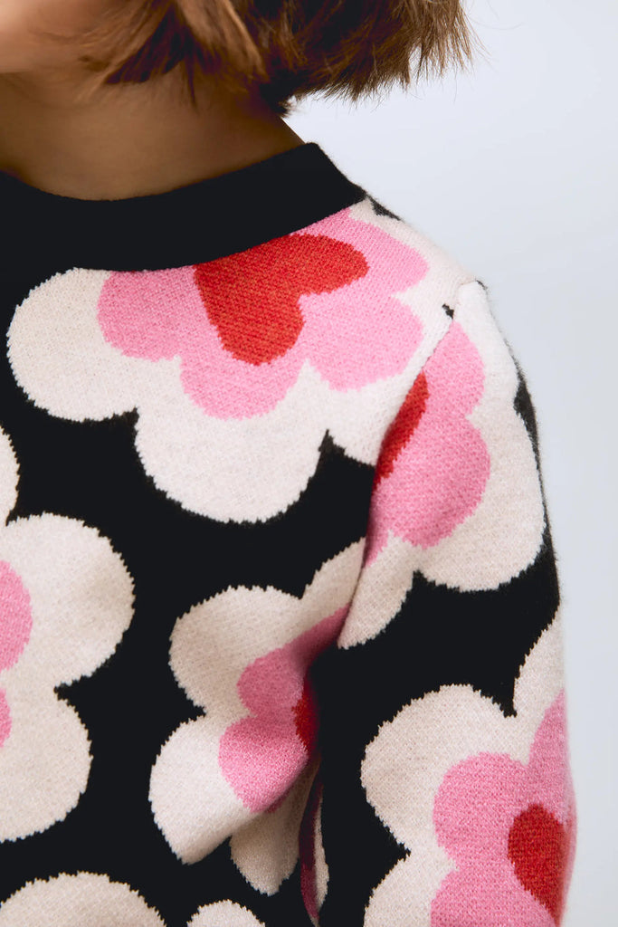 COMPANIA FANTASTICA Sweetheart Knit Printed Sweater