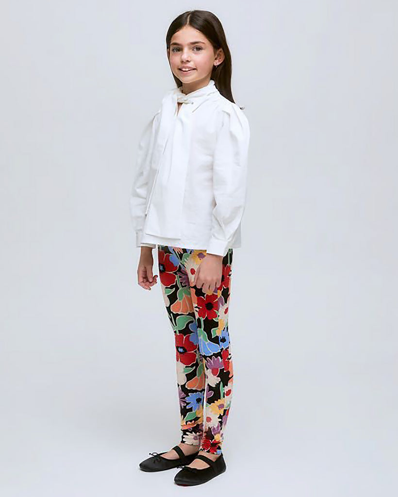 COMPANIA FANTASTICA Cotton Bow Blouse Top in White