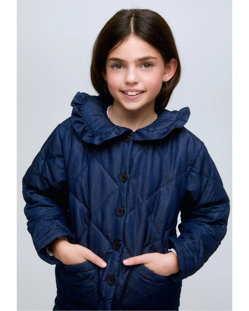COMPANIA FANTASTICA Blue Denim Padded Jacket