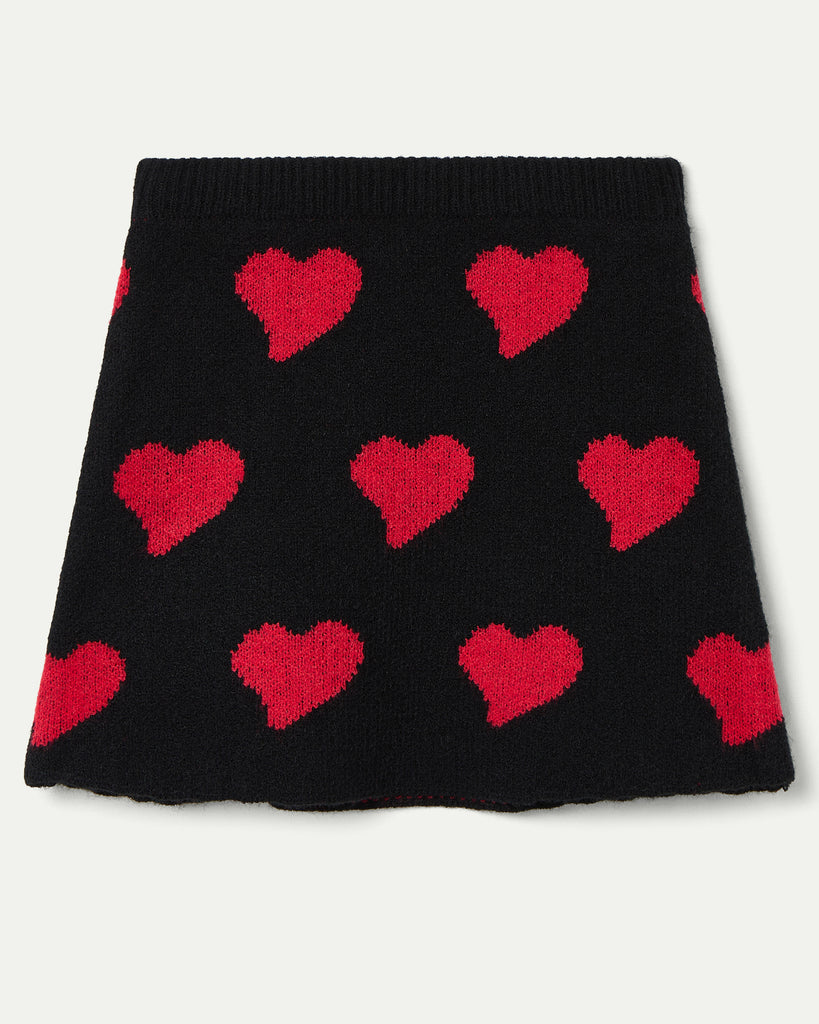 COMPANIA FANTASTICA Knit Heart Mini Skirt
