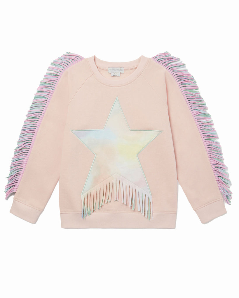 STELLA MCCARTNEY KIDS Girl Sweatshirt with Tie Dye Star and Fringes