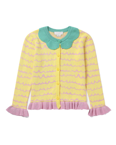 STELLA MCCARTNEY KIDS Baby Organic Cotton Knit Puffel Overalls Bodysuit with Bumblebee