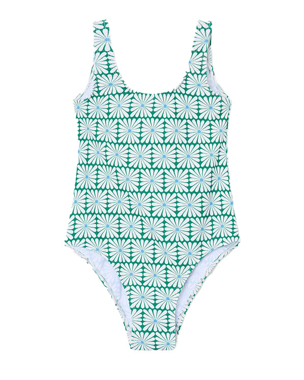 COMPANIA FANTASTICA SS26 One-piece Olive Flower Swimsuit