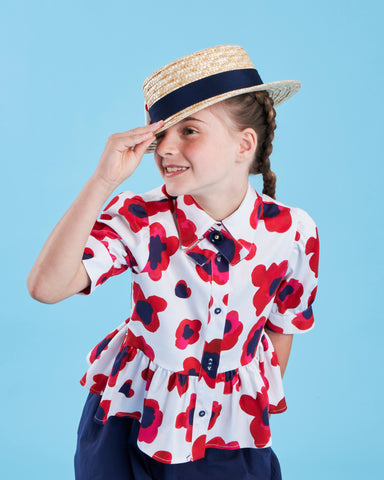 MIMISOL Fall Winter 2025 BOW-EMBELLISHED COAT  in BLACK and WHITE