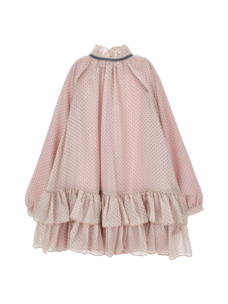MONNALISA FALL 2026 Polka Dot Dress in Georgette