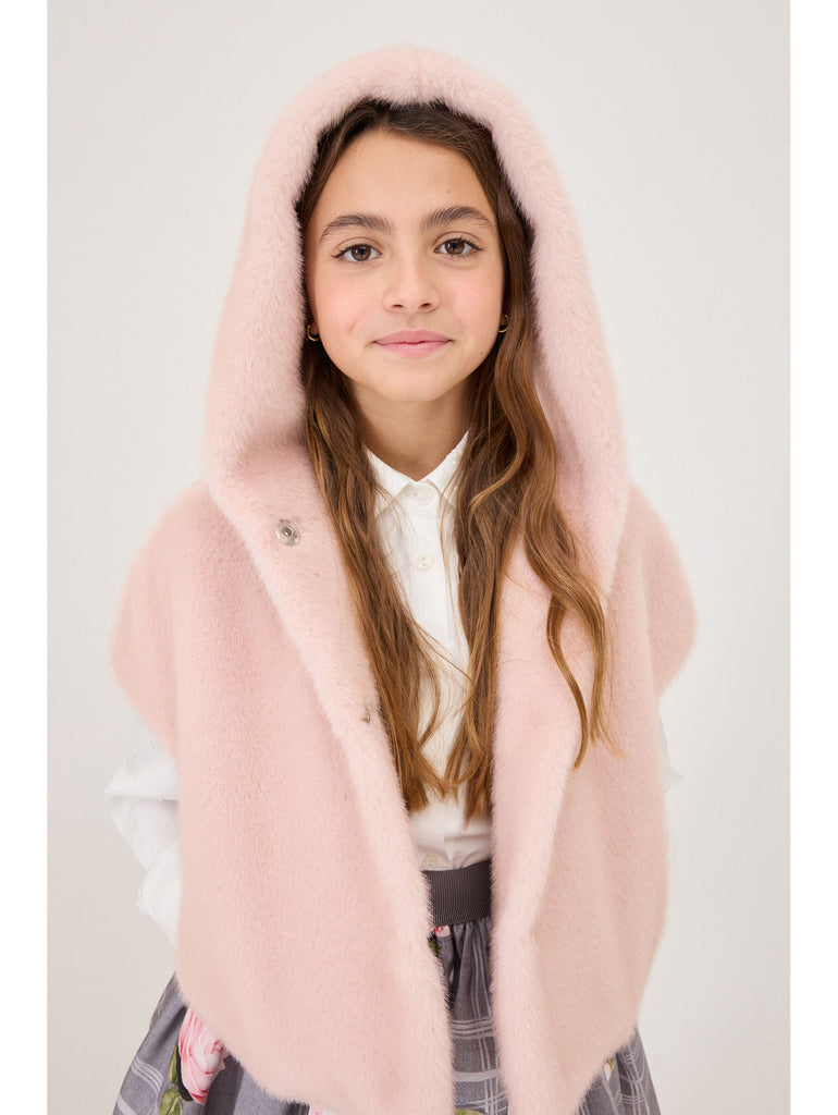 MONNALISA FALL 2026 Plush Hooded Vest