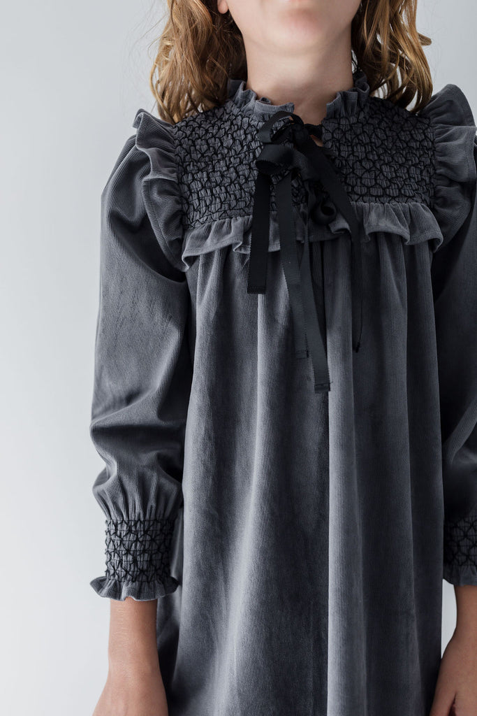 STEPH THE LABEL "L'immagination" Chambray Shirred Yoke Dress