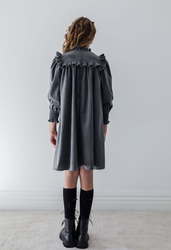 STEPH THE LABEL "L'immagination" Chambray Shirred Yoke Dress