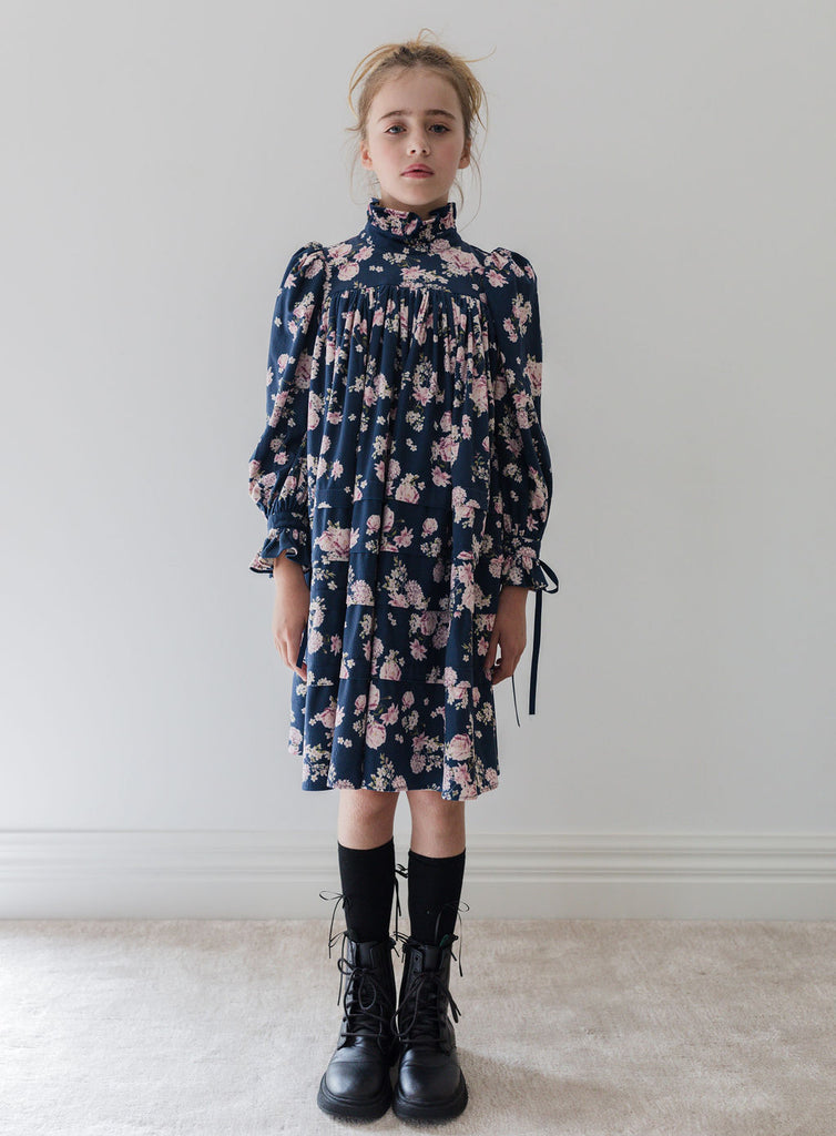 STEPH THE LABEL "L'immagination" Lilac Floral Printed Cord Dress