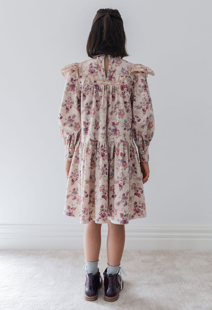STEPH THE LABEL "L'immagination" Antique Floral Printed Cord Dress