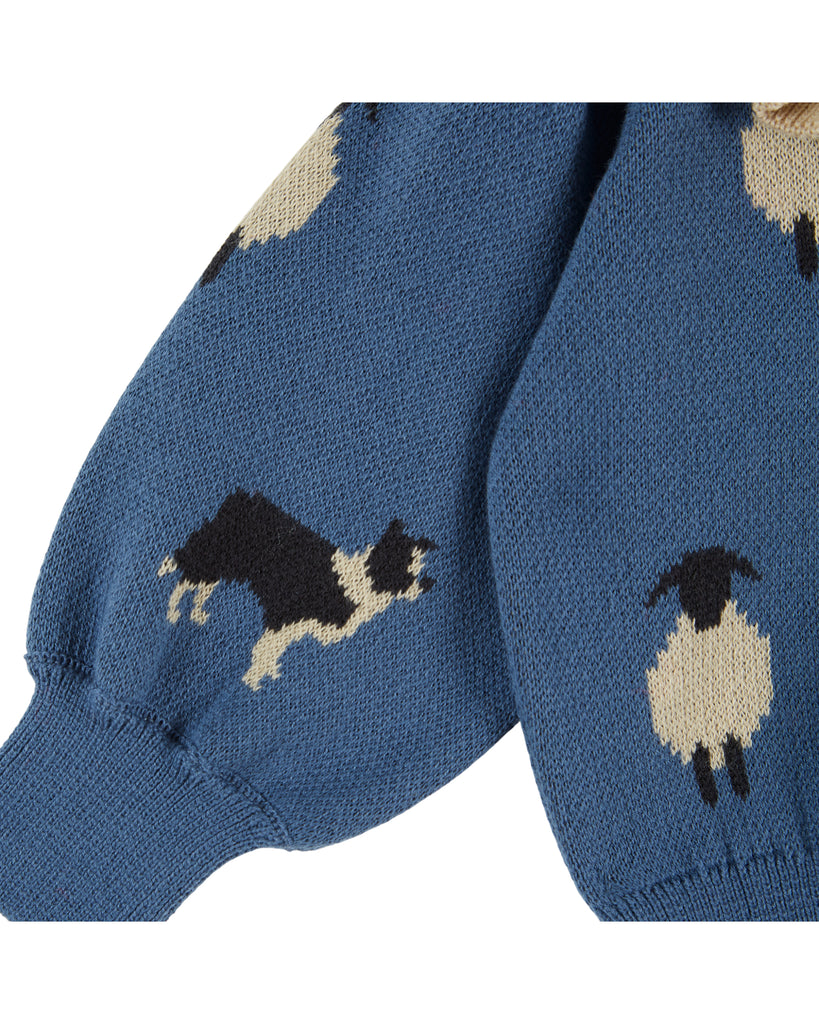 EMILE ET IDA FW26 BLUE SHEEP CARDIGAN