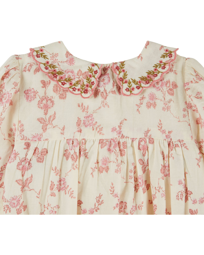 EMILE ET IDA FW26 BEBE FLORAL PUFFEL ROMPER