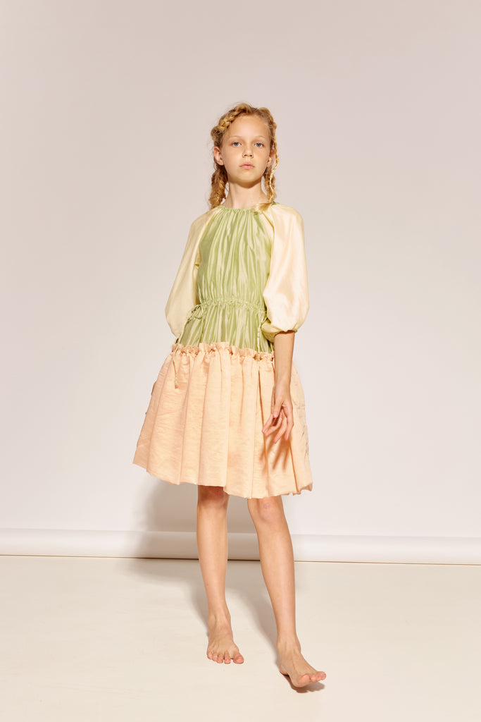 THE MIDDLE DAUGHTER SS26 "AN ENGLISH COMPLEXION" A SEAT AT THE TABLE Dress in Pistachio and Rosewater