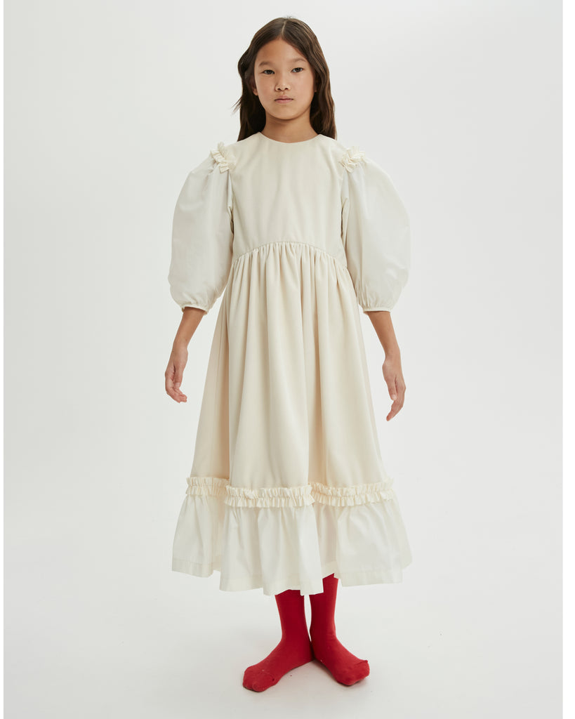 THE MIDDLE DAUGHTER AW24 AT LONG LAST Velvet DRESS in LIONS MANE