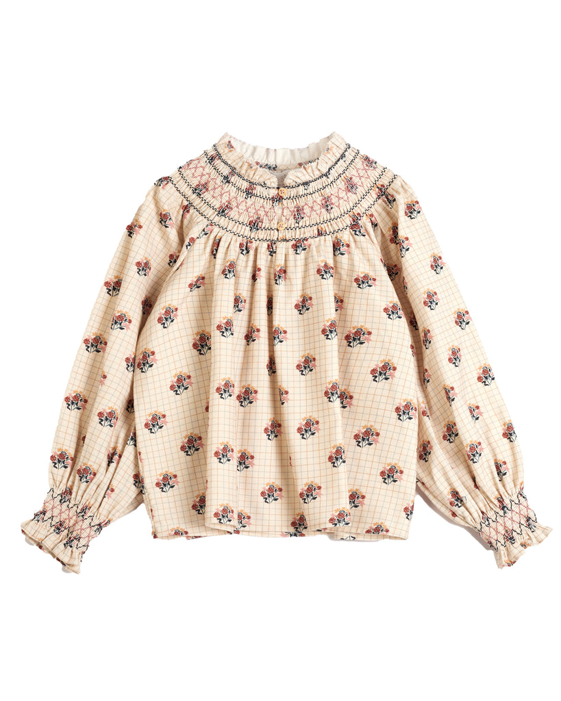 C'ERA UNA VOLTA Carla Shirt in Cream Check Flower
