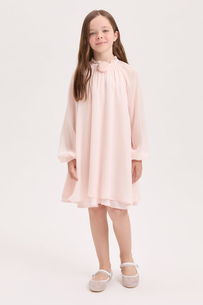 ALBERTA FERRETTI KIDS Long Sleeve Georgette Viscose Dress